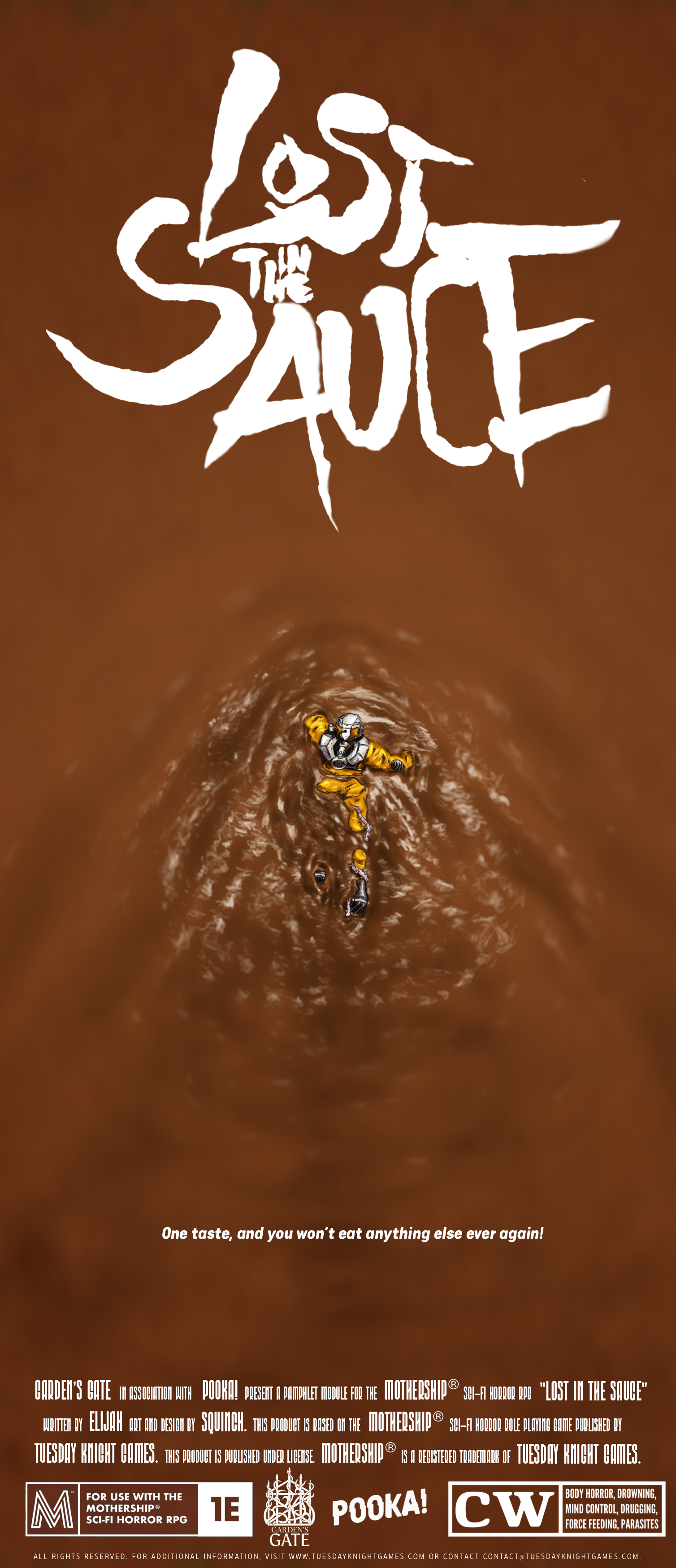 Lost in the Sauce movie style Trifold front cover